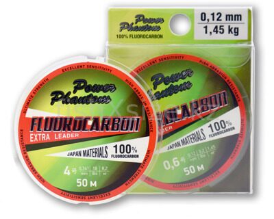 Леска Power Phantom Fluorocarbon Extra Leader, 4,0  0,341мм, 8,2 кг,прозрачный, 50м