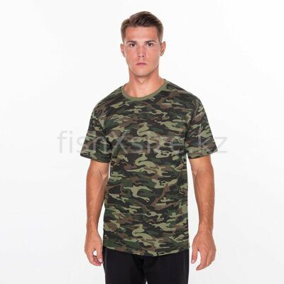 Футболка мужская камуфляж пятна, цвет хаки, размер 46