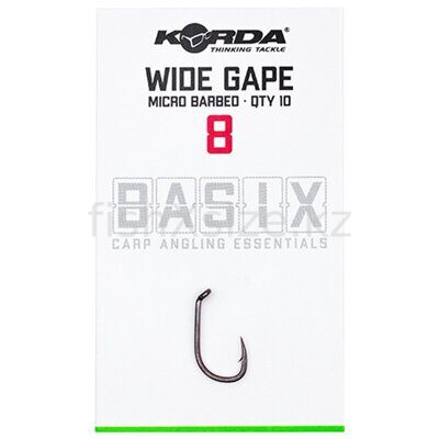 KORDA Крючок Basix Wide Gape №8 с микробородкой 10шт