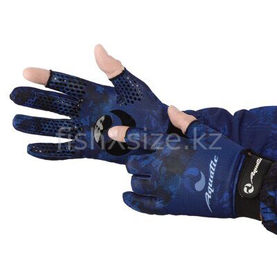 Перчатки демисезонные без пальцев softshell ПЧ-09 (Цвет - CAMO BLUE, размер XL, фирменная печать