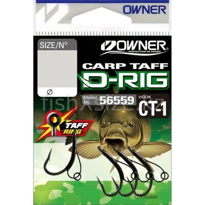 OWNER Крючок Carp Taff D-Rig w/CT-1 teflon №6 4шт