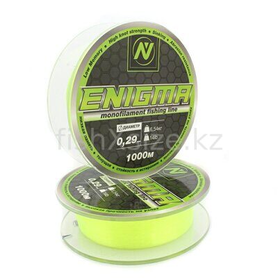 Монофильная леска VN Tackle Monofilament Fishing Line Enigma 1000м 6,54кг/0,29мм (Yellow-Green), шт