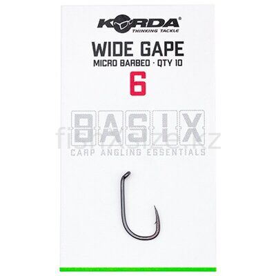 KORDA Крючок Basix Wide Gape №6 с микробородкой 10шт